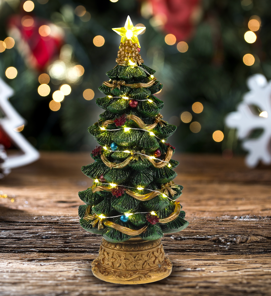 Árbol de Navidad iluminado por LED - Escena del pueblo navideño
