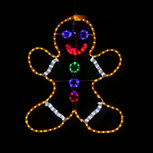 Hombre de jengibre - Luz navideña exterior - 90x110 cm