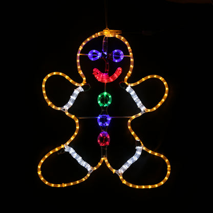 Hombre de jengibre - Luz navideña exterior - 90x110 cm