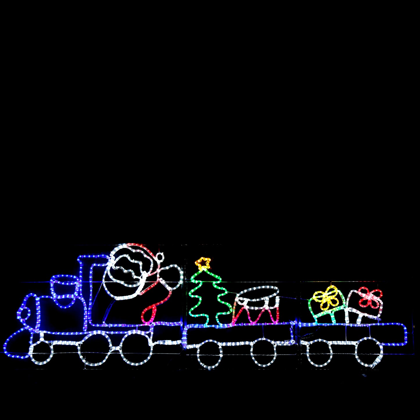 Tren de Papá Noel - luces navideñas para exterior - 78x258cm