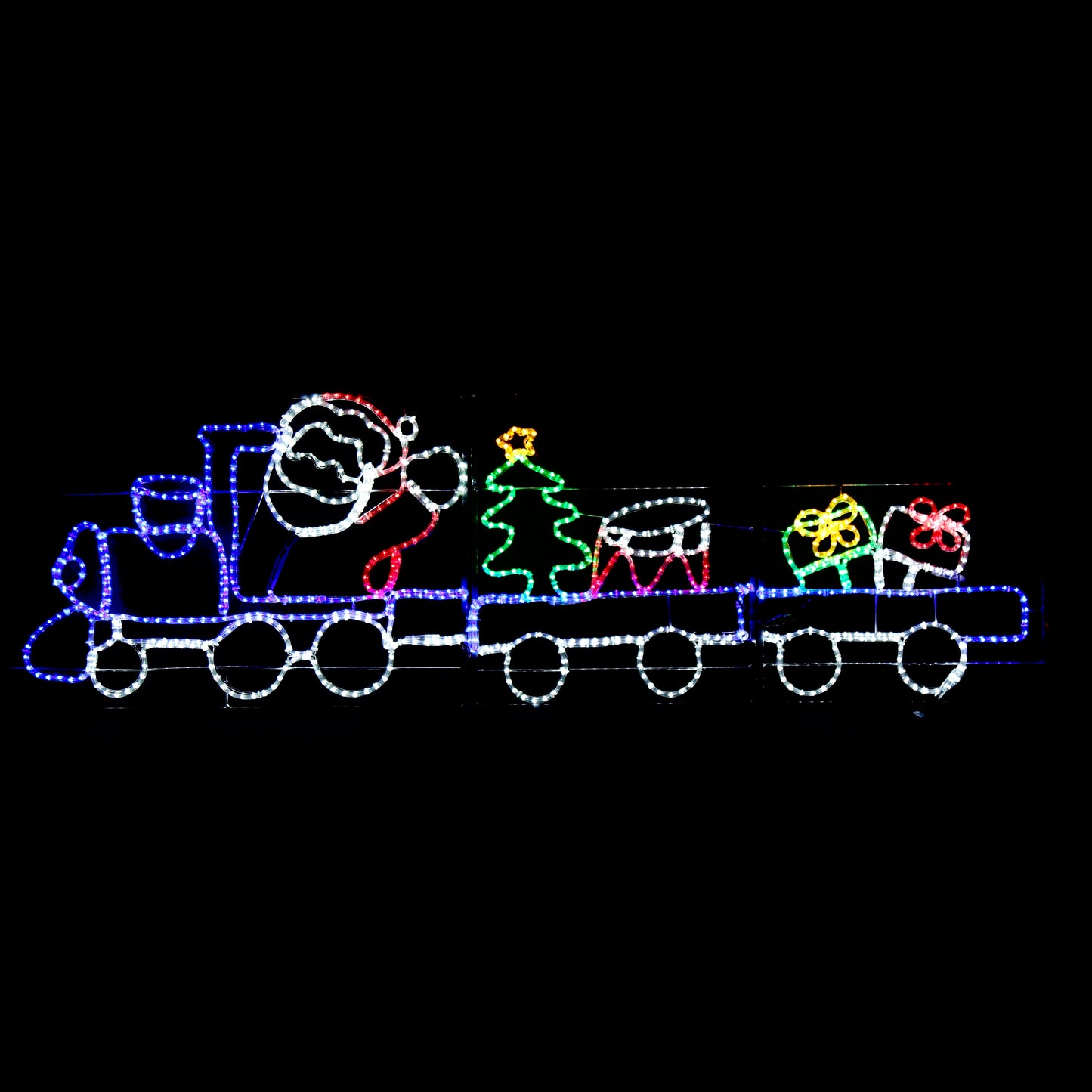 Tren de Papá Noel - luces navideñas para exterior - 78x258cm