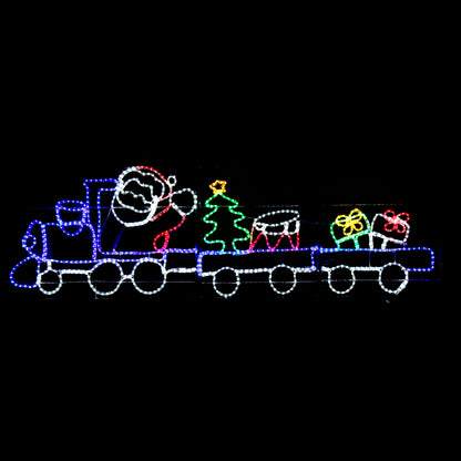 Tren de Papá Noel - luces navideñas para exterior - 78x258cm