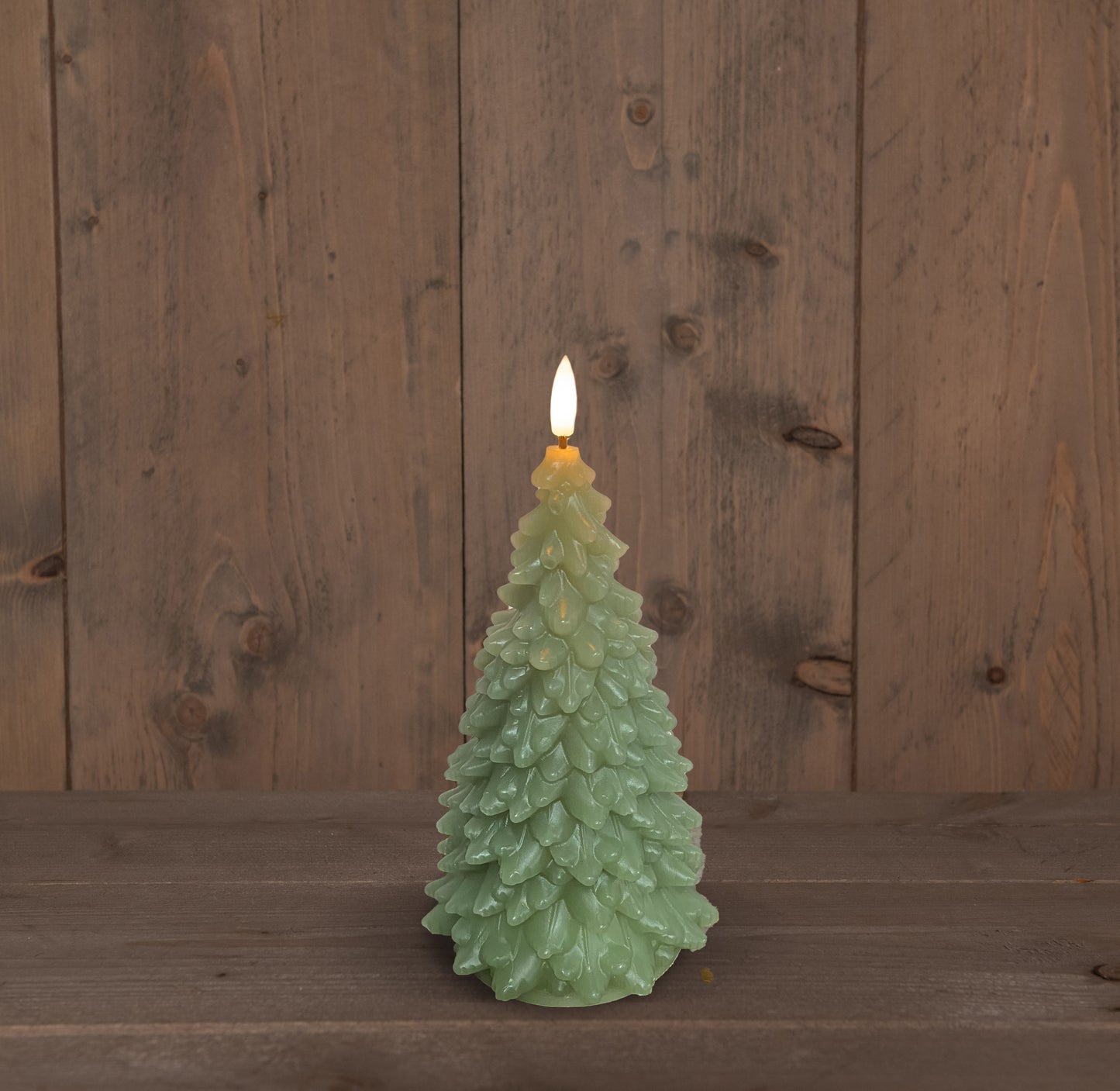 Vela para árbol de Navidad LED 3D sin llama WICK JADE GREEN - 20 cm