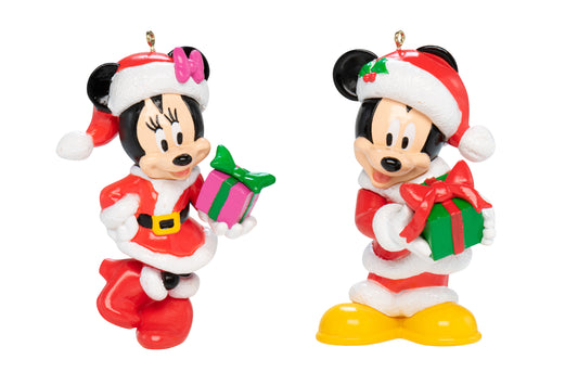 Mickey y Minnie - Adorno navideño de molde soplado de Navidad de Disney