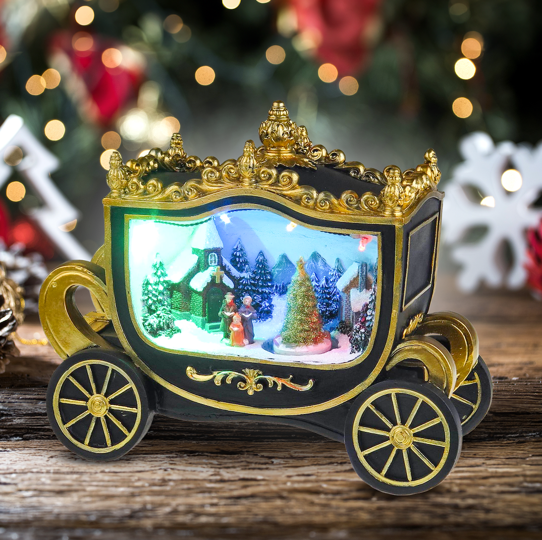 Escena navideña en Royal Wagon - Christmas Village