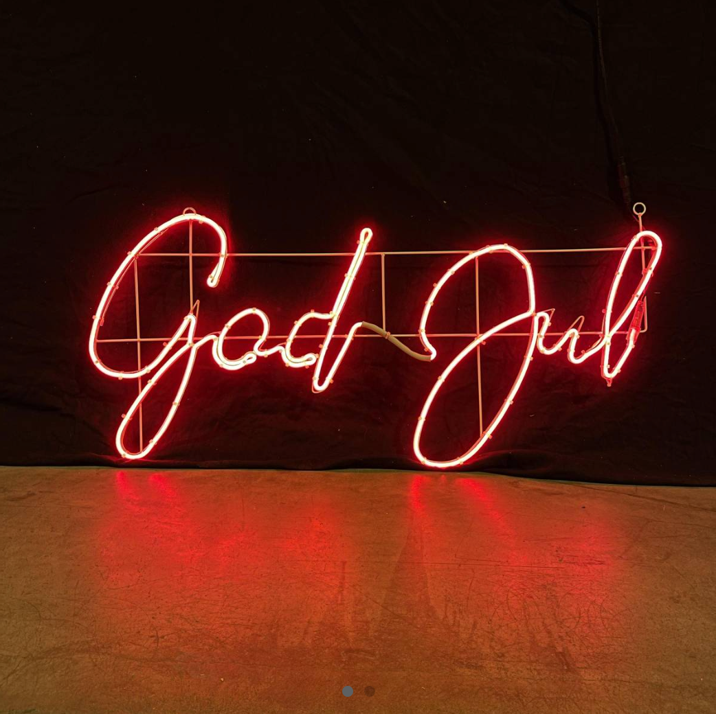 God Jul neon sign for Christmas 