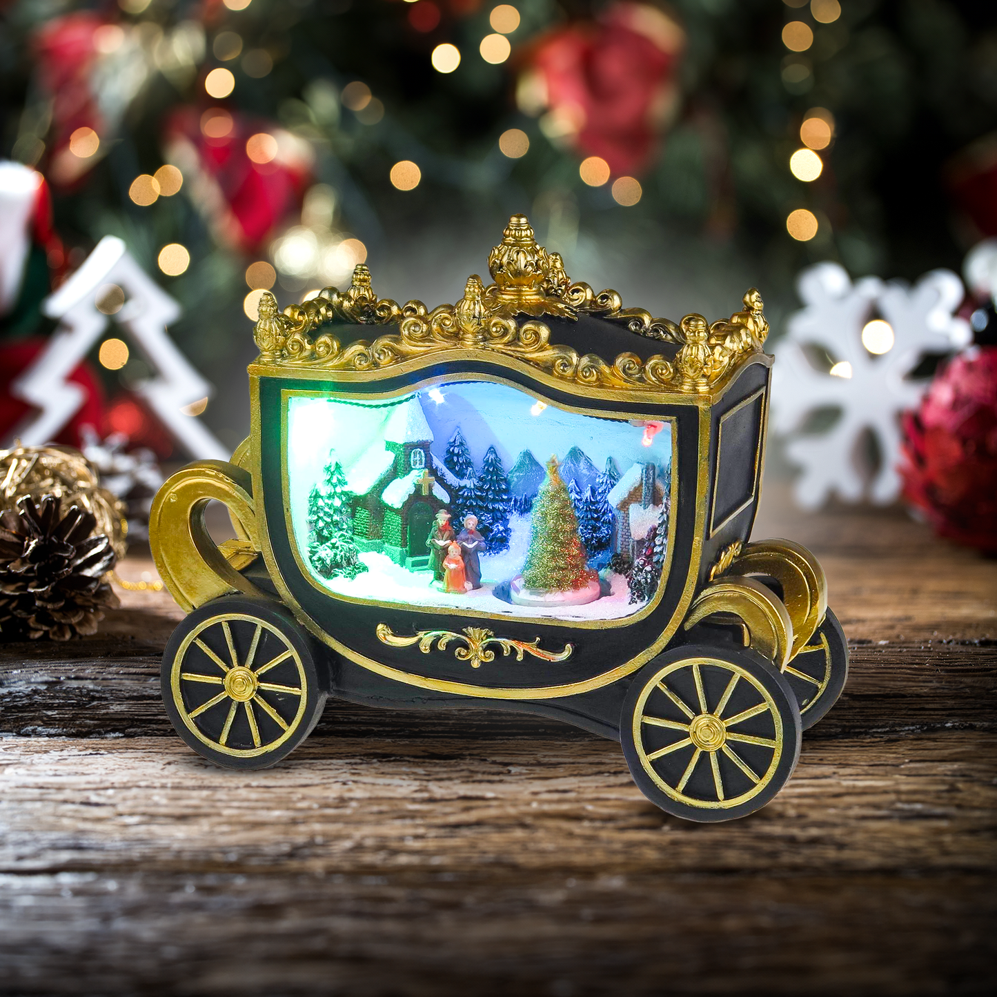 Escena navideña en Royal Wagon - Christmas Village