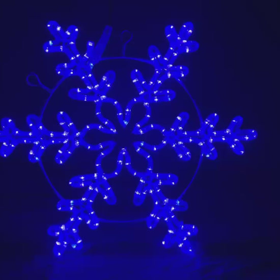 Outdoor Christmas lights blue with blinking