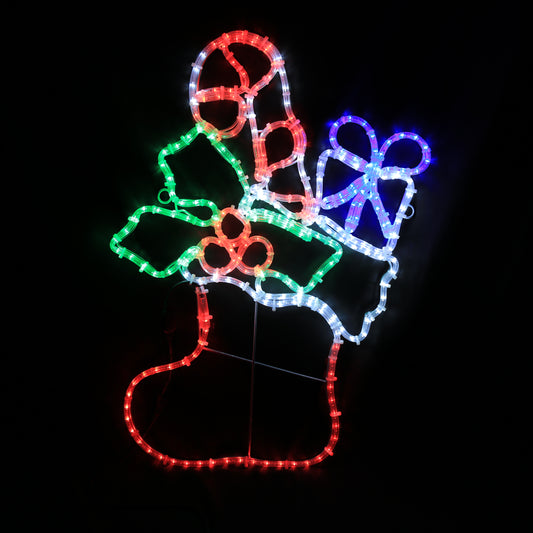 Calcetín navideño con motivo LED 57x85 cm