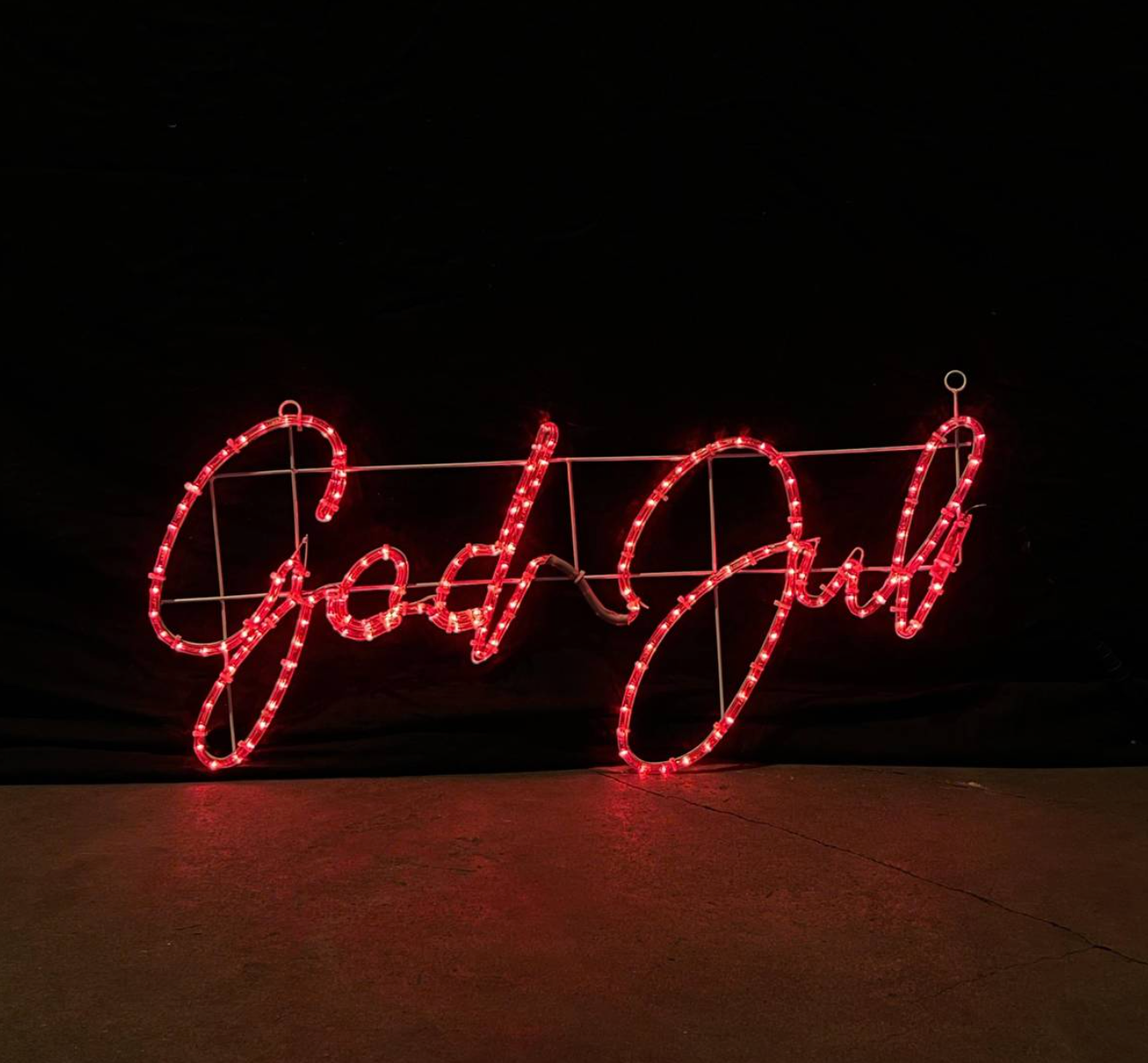 God Jul LED sign - Red 100x48 cm